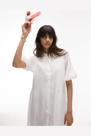 Topshop Womens textured chuck on mini shirt dress in - Size 8 UK
