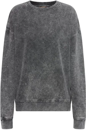 HUGO BOSS Womens C_Elaslogan Printed Sweatshirt in Cotton - Size 8 UK