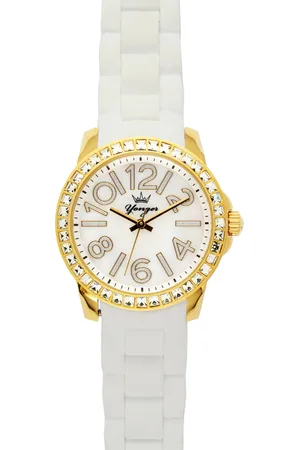 Yonger & Bresson Womens and Bresson: Yellow Gold Bezel with Dial Watch Rubber - One Size
