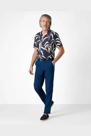 Oliver Sweeney Ravenshead Mens Leaf Print Short Sleeved Shirt - - Size Medium