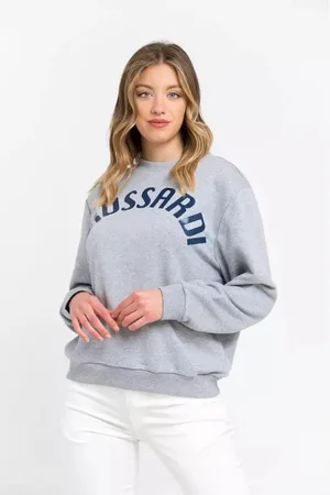 Trussardi WoMens Gray Cotton Sweater - - Size Large
