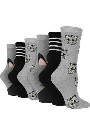 Wild Feet Womens 6 Pack Ladies Fun Design Socks