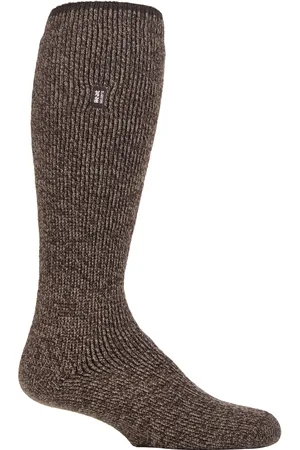 Heat Holders Mens Long Leg Outdoor Merino Wool Thermal Socks with Reinforced Heel and Toe for Winter - - Size UK 6-11