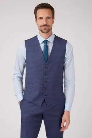 Racing Green Mens Subtle Check Waistcoat - Size 40 Regular