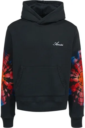 AMIRI Mens Spot Tie Dye Sleeves Hoodie Cotton - Size X-Large