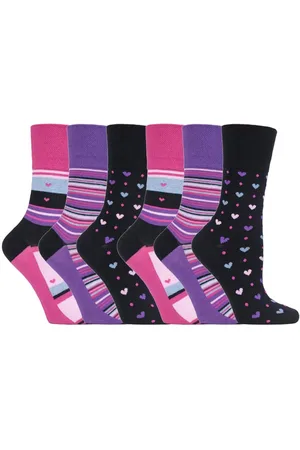 Gentle Grip Womens - 6 Pairs Ladies Non Elastic Socks - GG134 - Cotton - Size UK 4-8