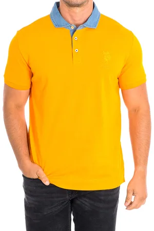 U.S. Polo Assn. Mens DESM Short Sleeve with contrasting lapel collar 61460 man - Cotton - Size Large