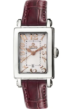 Gevril WoMens Super Mini White Dial Calfskin Leather Watch - - One Size