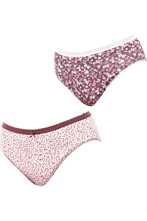 Janira Womens Pack of 2 Brislip Coquettes Cotton Panties JPB3 Women - - Size X-Large