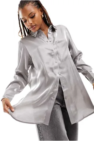 Pieces® Womens longline shirt with pocket detail in - Size X-Small
