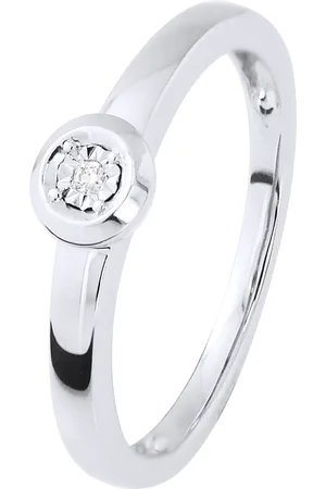 Diadema Womens Diamond Solitaire Ring 0.010 0.50 Cts Cts Illusion Gold - Size K