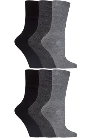 Gentle Grip Womens - 6 Pairs of Ladies Diabetic Sock with Honey Comb Top and Hand linked Toe Seams - 36 Cotton - Size UK 4-8