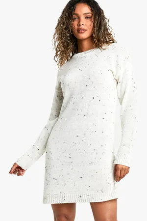 Boohoo Womens Nep Knitted Crew Neck Jumper Dress - - Size Medium