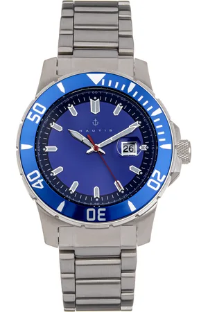 Nautis Mens Admiralty Pro 200 Bracelet Watch w/Date - Stainless Steel - One Size