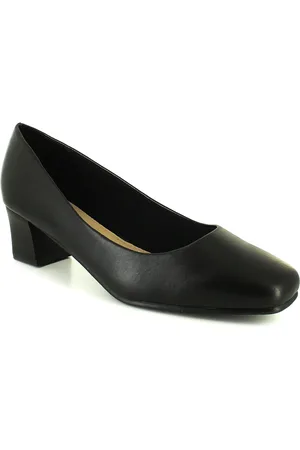 Comfort Plus New Womens/Ladies Wide Fitting Court Shoes.(4.5Cm Heel) - Pu - Size UK 6