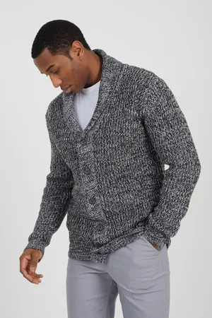 Brave Soul Mens Shawl Neck Chunky Knit Cardigan - - Size Small