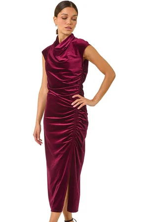 Roman Womens High Neck Velvet Midi Dress - - Size 20 UK