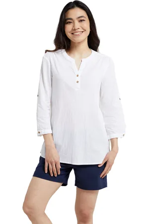 Mountain Warehouse Womens/Ladies Petra Relaxed Fit 3/4 Sleeve Shirt Cotton - Size 16 UK