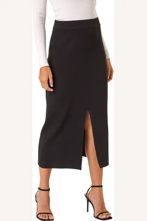 Roman Womens Front Split Knitted Midi Skirt - - Size 16 UK
