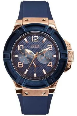 Guess W0247G3 Blue Silicone Mens Watch - - One Size