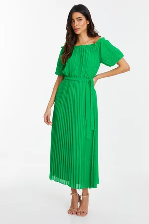 Quiz Womens Chiffon Pleated Midi Dress - Size 10 UK