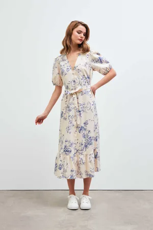 Gusto Womens Floral Cotton Midi Dress in - Size X-Large