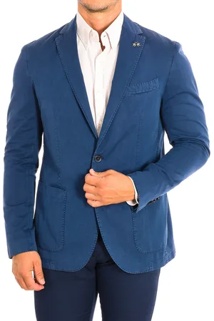La Martina Mens long-sleeved blazer with lapel collar LMJA01-TW250 - - Size EU 56
