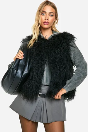 Boohoo Womens Faux Mongolian Fur Gilet - - Size 8 UK