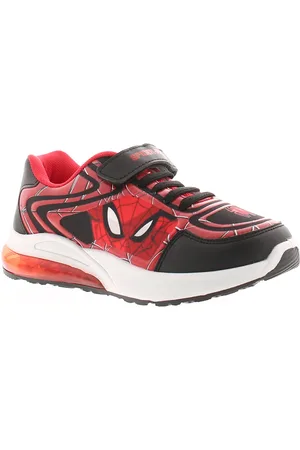 SPIDERMAN Younger Boys Trainers Emboss Lights Touch Fastening - Size UK 12 Kids