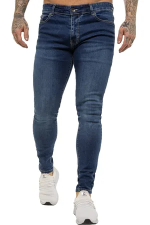 Enzo Mens Skinny Super Stretch Denim Jeans - Cotton - Size 30W/34L