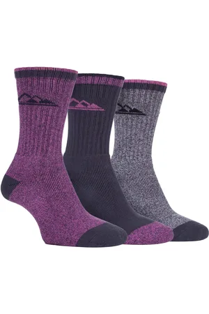 Storm Bloc Womens 3 Pairs Ladies Lightweight Breathable Hiking Socks with Arch Support - Cotton - Size UK 4-6.5