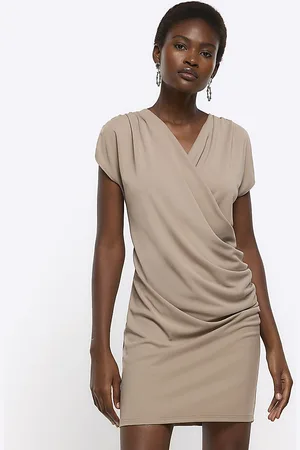 River Island Womens Bodycon Mini Dress Drape Wrap - Size 8 UK
