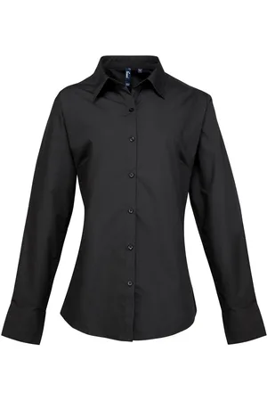 Premier Womens/Ladies Supreme Poplin Long-Sleeved Formal Shirt - Size 16 UK
