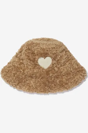 MONNALISA Girls Faux Fur Bucket Hat in - Size 5-7Y