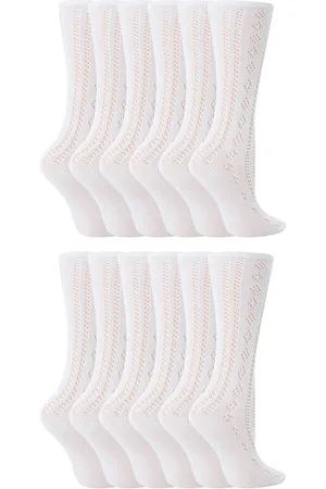 Sock Snob 12 Pack Girls Cotton Rich Knee High Uniform Socks - - Size 2-3Y