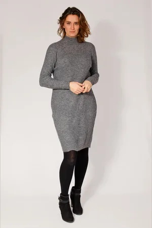 SELECTED Womens Ribbed High Neck Jumper Dress - - Size 12 UK
