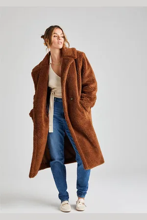 Urban Bliss Womens Chelsea Longline Teddy Borg Jacket - Size X-Small