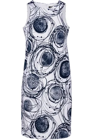 Conquista Womens Print Sleeveless Sack Dress in Navy - - Size EU 38 (Womens)