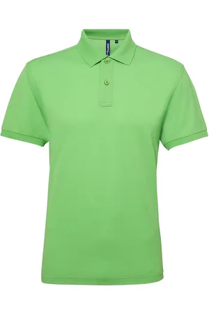 Asquith Mens Short Sleeve Performance Blend Polo Shirt (Lime) - - Size Medium