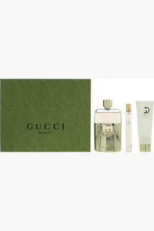 Gucci Womens Guilty Pour Femme 3 Piece Gift Set: Eau de Parfum 90ml - Eau de 10ml - Body Lotion 100ml - - One Size