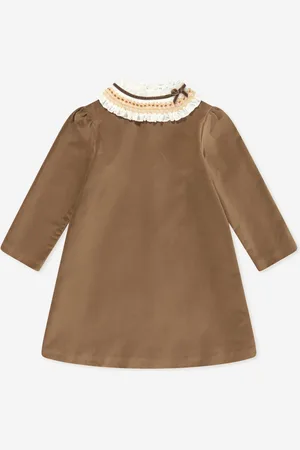Sarah Louise Baby Girls Velvet Smocked Dress in - Size 7Y