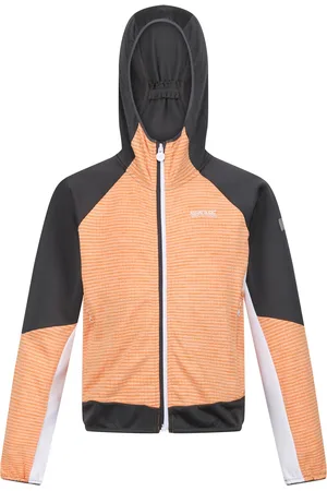 Regatta Kids Unisex Childrens/Kids Prenton II Hooded Soft Shell Jacket (Apricot Crush/Seal Grey) - - Size 5-6Y