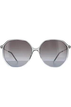 HUGO BOSS Round Womens Shaded Crystal Dark Gradient Sunglasses - One Size