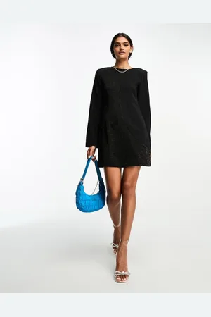 Y.A.S Womens tailored mini dress with open back in diced - Size Medium