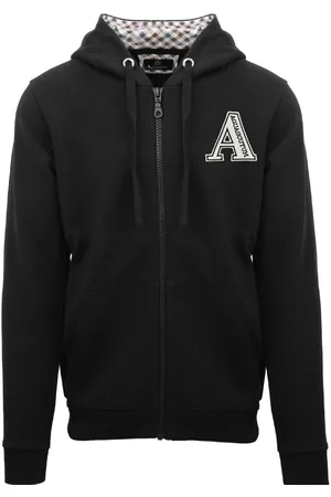 Aquascutum Mens Classic Large A Logo Zip-Up Hoodie - Size Medium