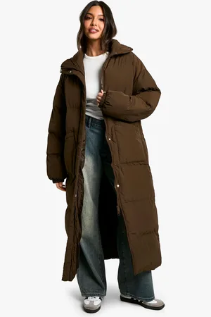 Boohoo Womens Crinkle Maxi Puffer Jacket - Polyamide - Size 8 UK