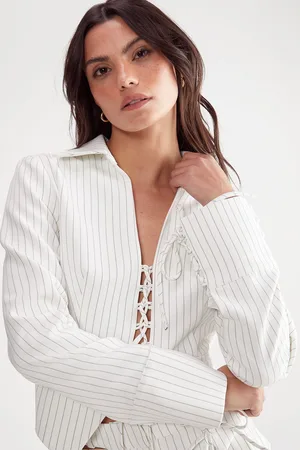 NASTY GAL Womens Lace Up Front Tailored Jacket - - Size 6 UK
