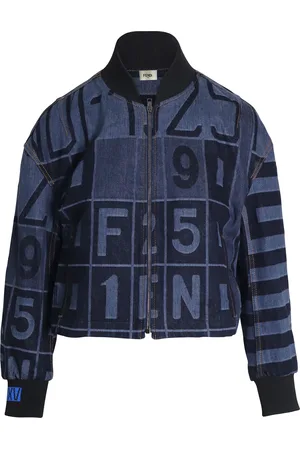 Fendi Pre-owned Womens Denim Bomber Jacket in Cotton - Size 6 UK