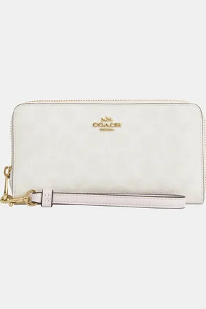 Coach Womens Long Zip Around Wallet in Signature Canvas - - One Size
