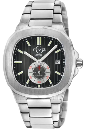 GV2 by Gevril Mens Potente /Blue Dial Stainless Steel Swiss Automatic ETA 2895 Watch - One Size